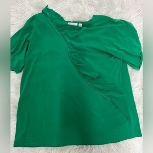 Susan Graver Emerald Green Blouse Size L